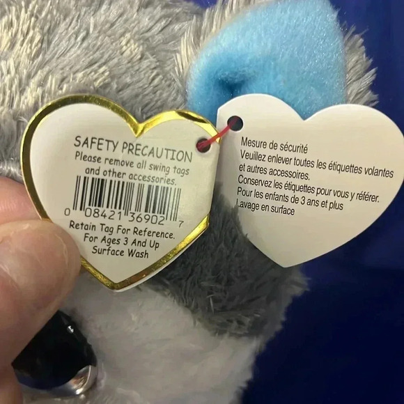 New with tags!! 10 inches tall. TY  - SLUSH  the Husky (Glitter Eyes) 💙 - Picture 8 of 9